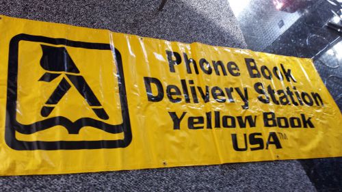 BANNER YELLOW BOOK 95&#034; X 34&#034; PHONE BOOK DELIVERY STATION YELLOW BOOK USA 1-SIDED