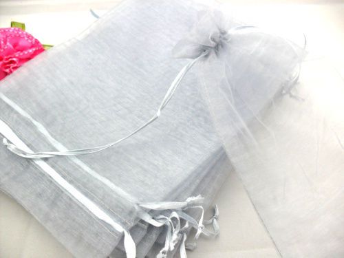 20X SILVER Plain Large 7*9&#034; Organza Jewelry Gift Packing Wedding Bags 23*17cm