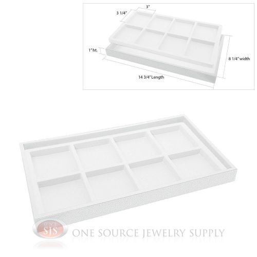 White Plastic Display Tray White 8 Compartment Liner Insert Organizer Storage