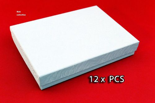 LOT OF 12 WHITE COTTON FILLED BOXES JEWELRY GIFT BOXES BRACELET