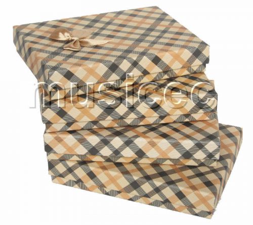 4 piece 4.7&#034;X6.4&#034; champagne paper Jewelry Boxes Gift packing T933A24