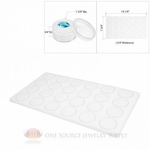 24 white gem jar foam insert tray jewelry display organizer gemstones storage for sale