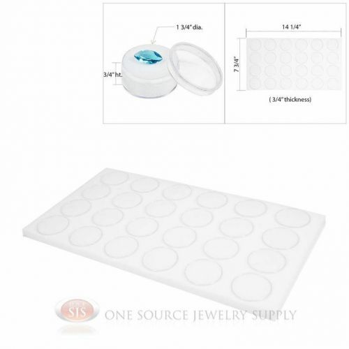 24 White Gem Jar Foam Insert Tray Jewelry Display Organizer Gemstones Storage