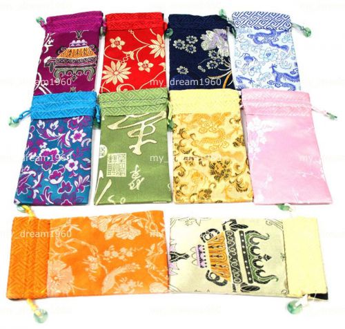 New 10pcs mixed colors mobile phone silk bags pouches jewelry bags purse for sale