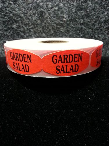 1.5&#034; x .75&#034; GARDEN SALAD MERCHANDISE LABELS 1000 PER ROLL FL RED BLACK STICKER