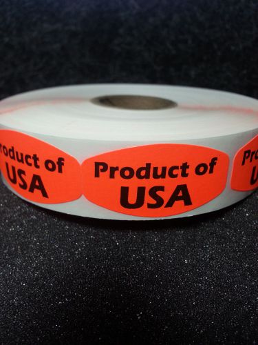 1.5&#034; x .75&#034; PRODUCT OF USA MERCHANDISE LABELS 1000 PER ROLL free ship STICKERS