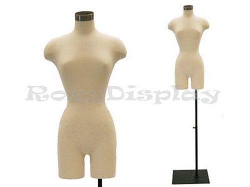 Female White Small-Medium Size with Leg Dress form #F2WLG+BS-05BK