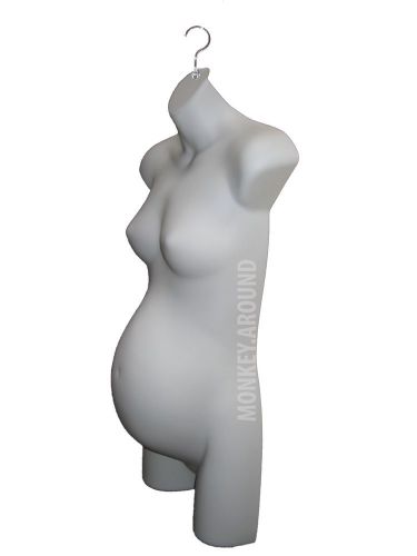 White Maternity Female Women Mannequin Dress Torso Form Display Clothing Hanging