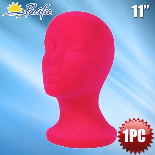 HALLOWEEN 1PC 11&#034; STYROFOAM FOAM PINK velvet MANNEQUIN MANIKIN head display wig