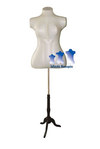 Inflatable Female Torso, Plus Size, Ivory with MS7B Stand