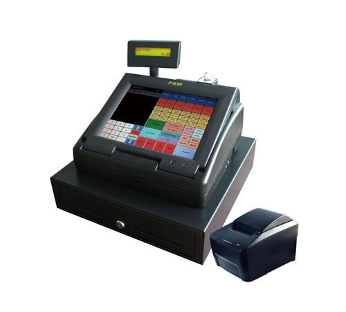 Pbm ts-3600 12&#034; touch screen pos terminal/pos system - 200 item pgm included for sale
