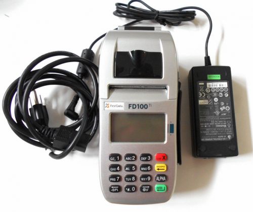 First data fd100 ti credit card machine dual com w/ power supply  mint condition for sale