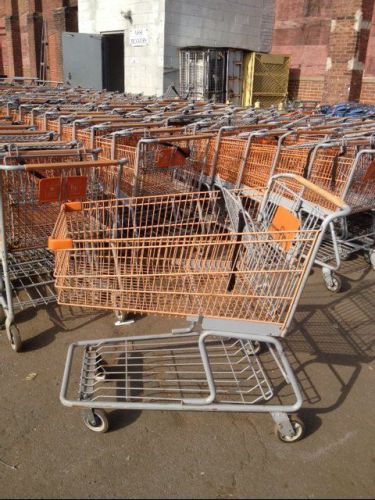 Used Shopping Carts Large Orange LOT Store Fixtures Warehouse Material Handling