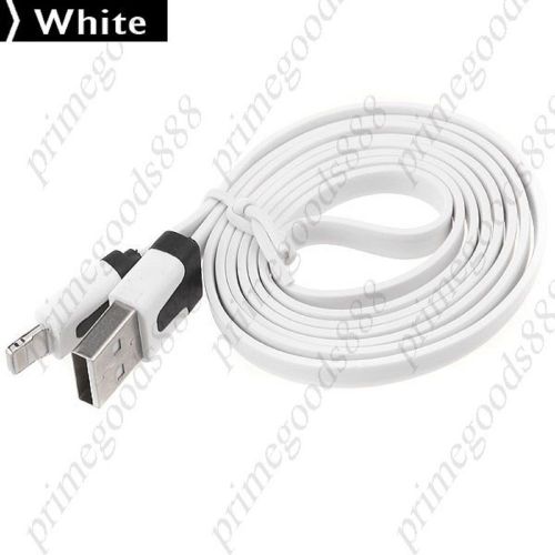 0.9m usb 2.0 male to 8 pin lightning adapter flat cable 8pin charger cord white for sale