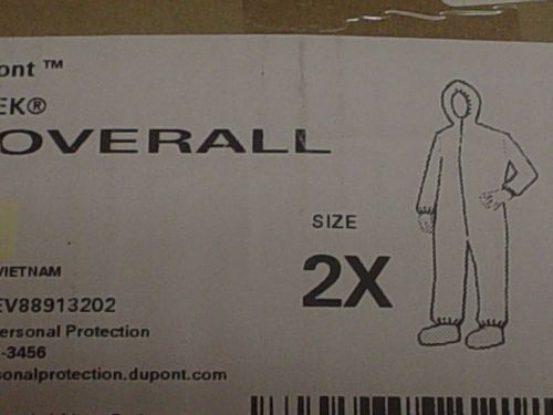Dupont tyvek coverall (1) hooded, boots 2x  ty122swh2x002500  5ak79 for sale