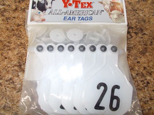 Y-Tex All-American Large Numbered Ear Tags #26-50 - MULTIPLE COLORS!!