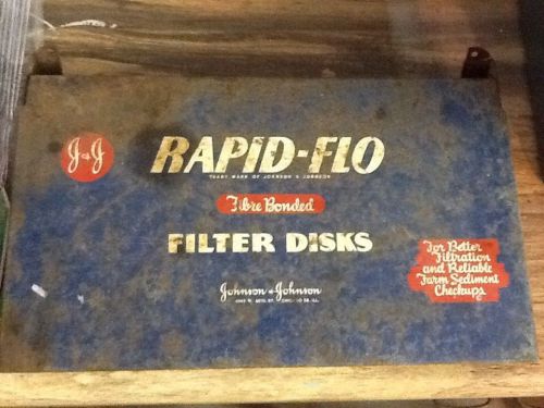 JOHNSON AND JOHNSON RAPID-FLO FILTER DISKS AND CABINET GOOD CONDITION!!!
