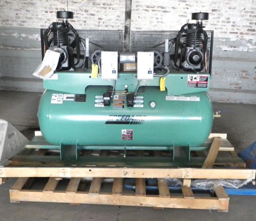 NAME BRAND 5 HP 208-230/460 Volt 3 Phase 2 Stage Duplex Twin Air Compressor PA