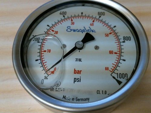 Swagelok pressure guage  pgi-100s-pg1000-la01 ;  0-1000 psi,100mm for sale
