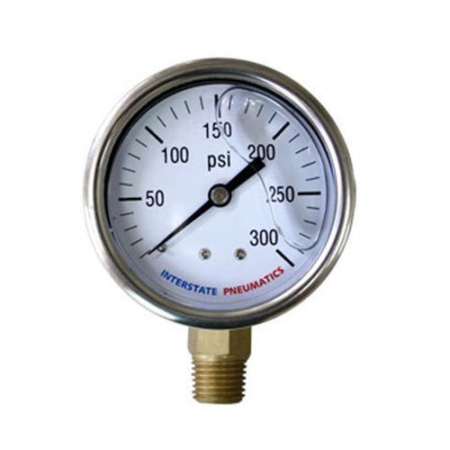 Pressure Gauge 300 PSI  2-1/2&#039; Dial 1/4&#039; NPT Bottom Mount Oil Filled - G7022-300