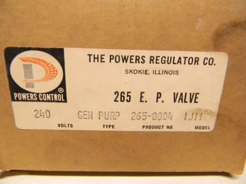 POWERS CONTROL TYPE 265 PRESSURE SWITCH 265-0004