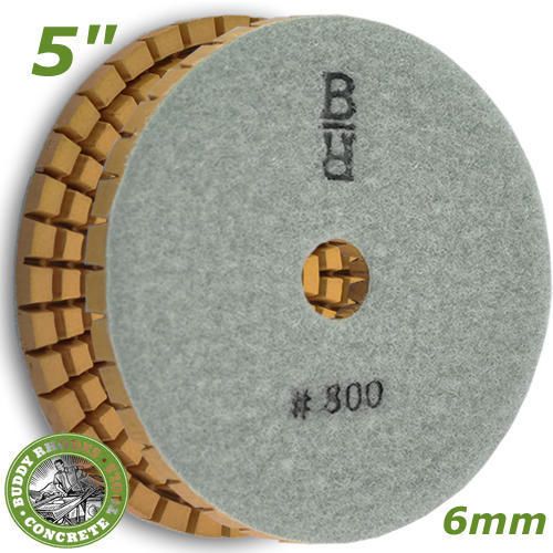 Buddy rhodes 5&#034; 800g 6mm thick wet concrete countertop diamond polishing pad for sale