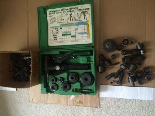 Greenlee 7806SB QuickDraw Hydraulic Knockout Set with a bunch of extra punches