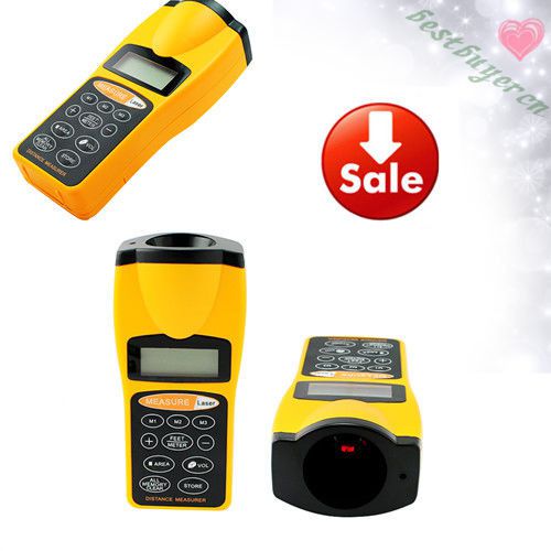 Lcd ultrasonic laser point/distance measure meter range measurer+measurement for sale
