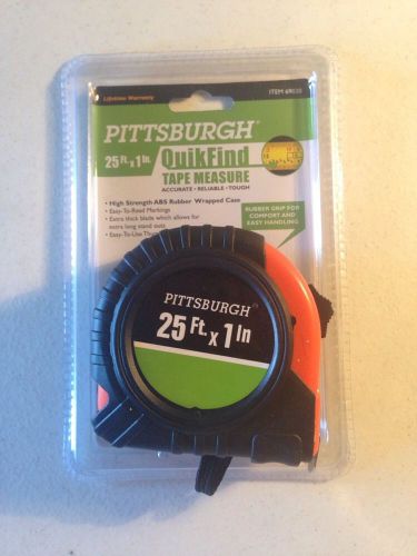 Pittsburgh Quikfind Tape Measure 25 Ft X 1 In Construction Heavy Duty