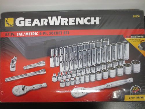 Gearwrench 57pc.sae/metric 6pt  3/8&#039;&#039; drive socket set new! 80550 for sale