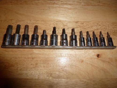 Snap-on torx bits.  t8-t55 3/8 and 1/4 drive. for sale
