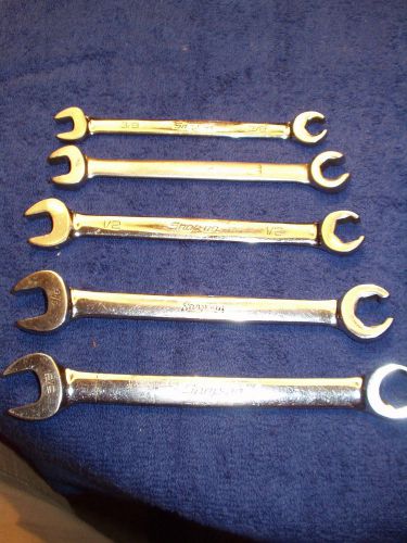 Snap-on tools open end / flate nut wrench set sae 5 pcs for sale