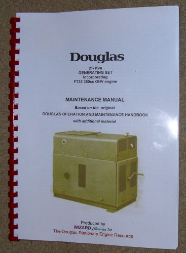 Maintenance manual for douglas 2 3/4  kva generator for sale