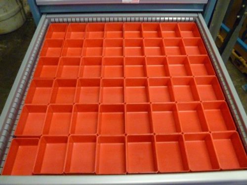 48  3&#034; x 4&#034;  x 2&#034; Red Plastic Boxes fit Lista Vidmar Toolbox Organizers Dividers