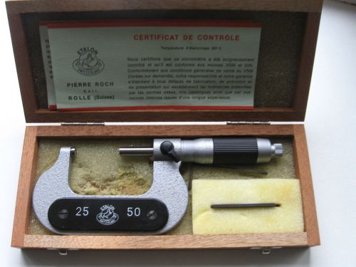 Etalon Pierre Roch Switzerland Micrometer in Wood Case
