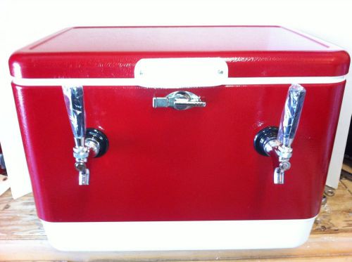 Draft keg beer double red steel belted jockey box cooler for sale
