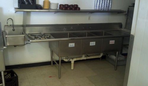 3 compartment sink with hand wash