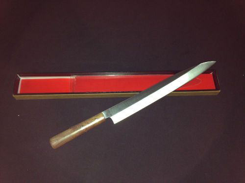 JAS014270 pointed blade sashimi knife with riveted handle
