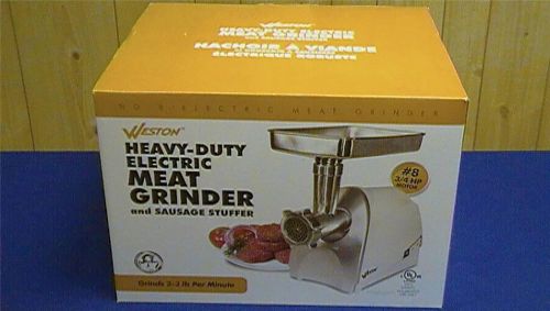 Weston #8 3/4 hp 33-0801-rt heavy duty electric meat grinder &amp; sausage stuffer for sale