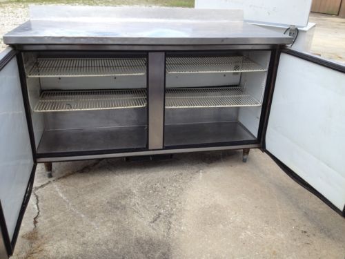 True TWT-60 48&#034; Two Door Work Top Refrigerator Prep Coolor Stainless Steel