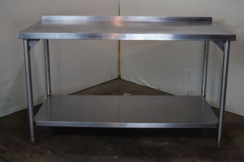 Stainless Steel Work Table with 2&#034; Backsplash and Bottom Shelf
