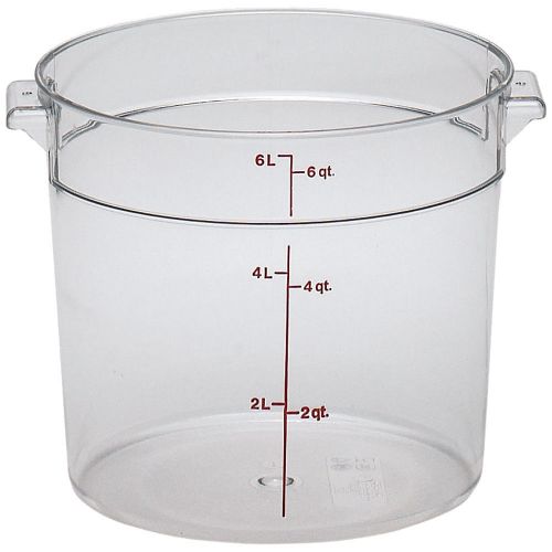 CAMBRO 6 QT. CAMWEAR ROUND FOOD STORAGE CONTAINERS, 12PK CLEAR RFSCW6-135