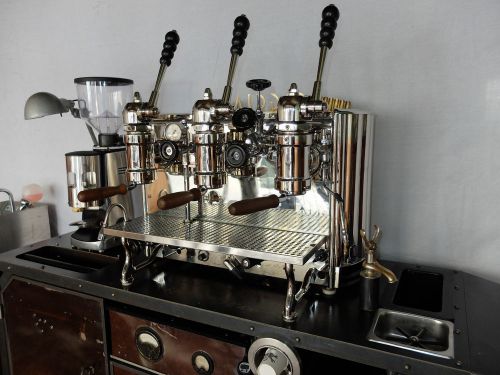 coffee cart w/ vintage 1954 Gaggia lever machine