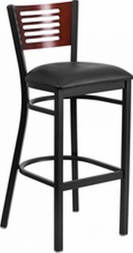 NEW METAL DESIGNER RESTAURANT BARSTOOLS BLACK VINYL SEAT *LOT OF 10 BARSTOOLS*