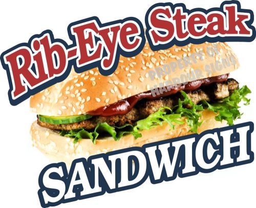 Ribeye Rib-Eye Steak Sub Sandwich Concession Food Truck Mobile Van Decal 7&#034;