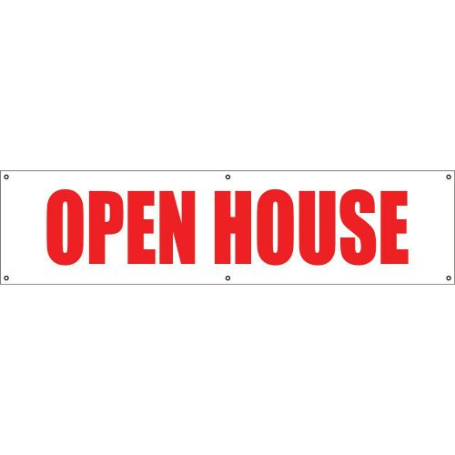 18&#034; x 72&#034; OPEN HOUSE Banner Sign store business shop 18 x 72 real estate open