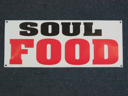 SOUL FOOD All Weather Banner Sign Barbeque Texas Plate Southern Fried Chicken