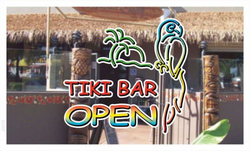 Bb067 tiki bar open banner shop sign for sale