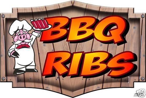 BBQ Ribs Barbecue Concession Catering Restaurant Food Truck Menu Decal 36&#034;
