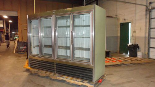 COMMERCIAL HEAVY DUTY 4 DOORS &#034;EVANS&#034; LIGHTED SELF CONTAINED DISPLAY COOLER